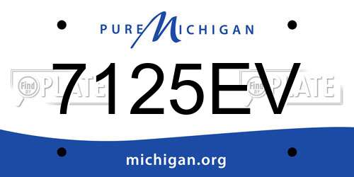 7125EV Michigan License Plate
