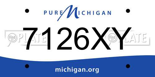 7126XY Michigan License Plate