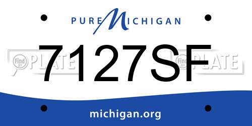 7127SF Michigan License Plate