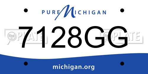 7128GG Michigan License Plate