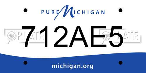 712AE5 Michigan License Plate