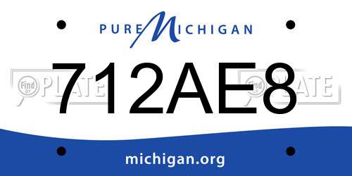 712AE8 Michigan License Plate