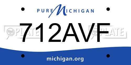 712AVF Michigan License Plate