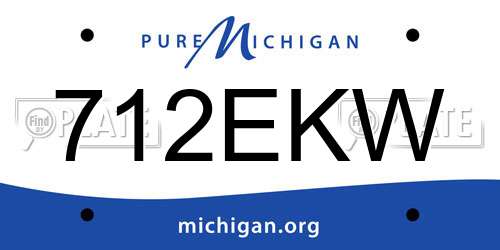 712EKW Michigan License Plate