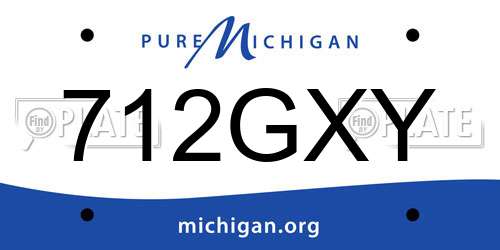 712GXY Michigan License Plate