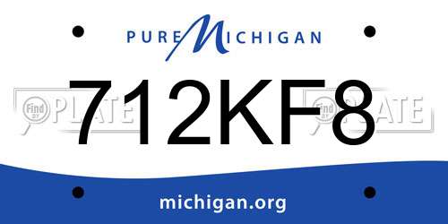 712KF8 Michigan License Plate