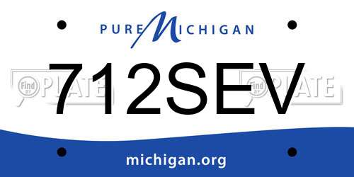 712SEV Michigan License Plate