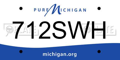 712SWH Michigan License Plate
