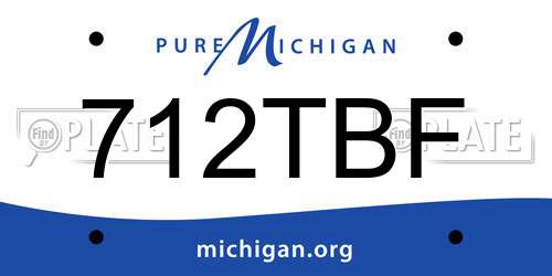 712TBF Michigan License Plate