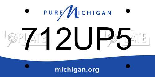 712UP5 Michigan License Plate