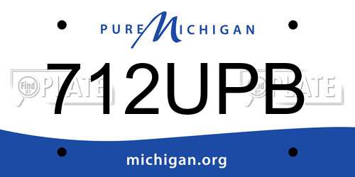 712UPB Michigan License Plate