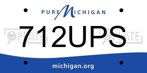 712UPS Michigan License Plate