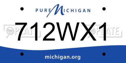712WX1 Michigan License Plate