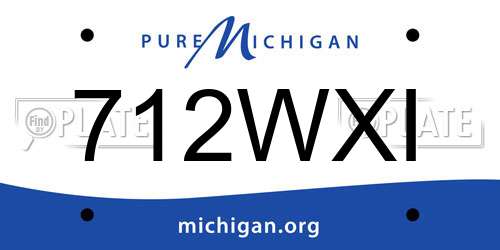 712WXI Michigan License Plate