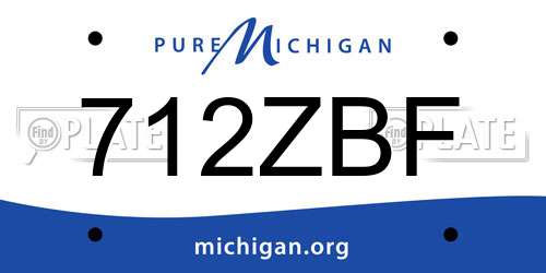 712ZBF Michigan License Plate