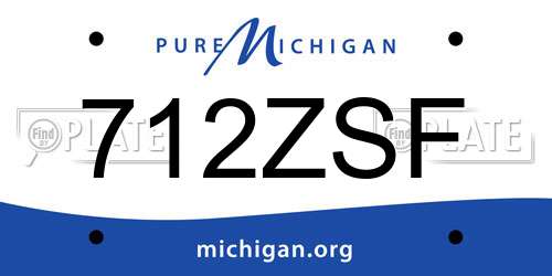 712ZSF Michigan License Plate