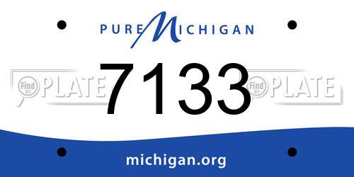 7133 Michigan License Plate