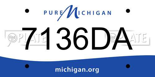 7136DA Michigan License Plate