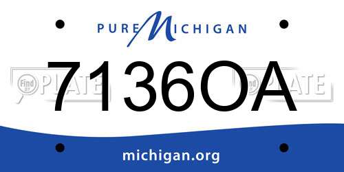 7136OA Michigan License Plate