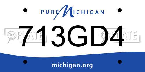 713GD4 Michigan License Plate