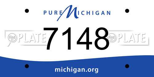 7148 Michigan License Plate