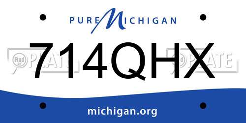 714QHX Michigan License Plate
