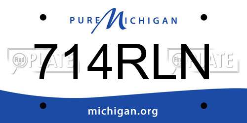 714RLN Michigan License Plate