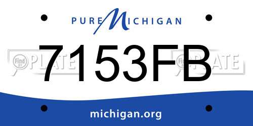 7153FB Michigan License Plate