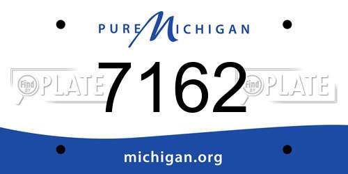 7162 Michigan License Plate