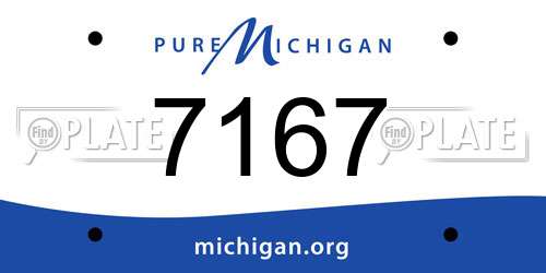 7167 Michigan License Plate