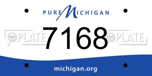 7168 Michigan License Plate