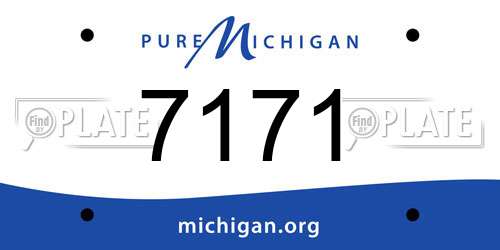 7171 Michigan License Plate