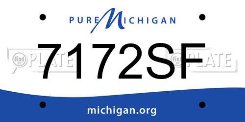 7172SF Michigan License Plate