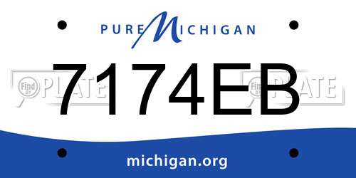 7174EB Michigan License Plate