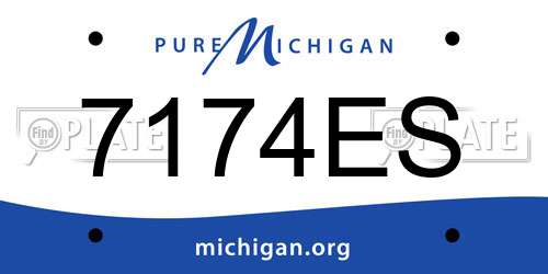 7174ES Michigan License Plate
