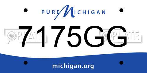 7175GG Michigan License Plate