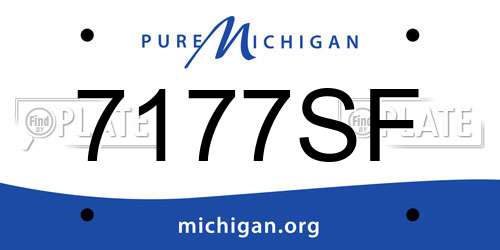 7177SF Michigan License Plate
