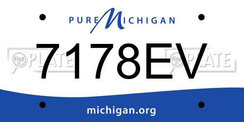 7178EV Michigan License Plate