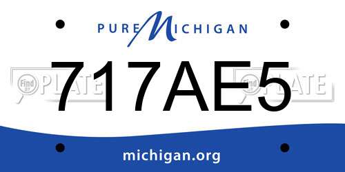 717AE5 Michigan License Plate