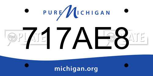 717AE8 Michigan License Plate