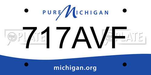 717AVF Michigan License Plate