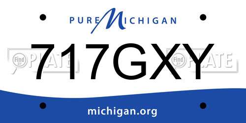 717GXY Michigan License Plate