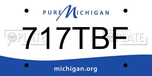 717TBF Michigan License Plate
