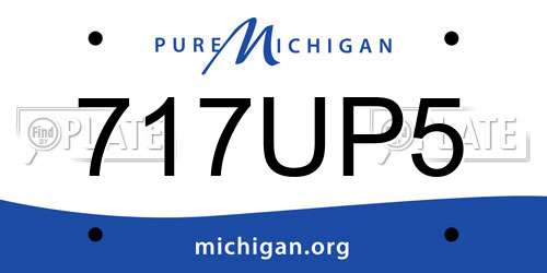 717UP5 Michigan License Plate