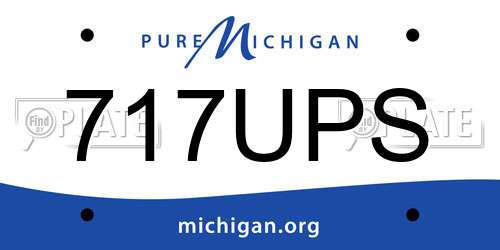 717UPS Michigan License Plate