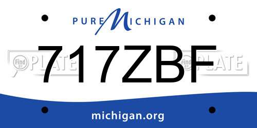 717ZBF Michigan License Plate