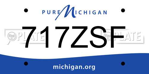 717ZSF Michigan License Plate