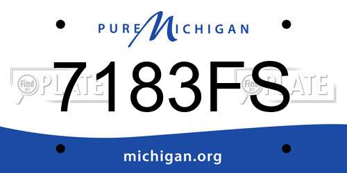 7183FS Michigan License Plate