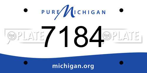 7184 Michigan License Plate