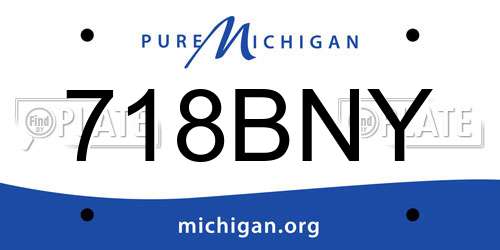718BNY Michigan License Plate